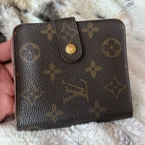 LV Monogram Coated Canvas Compact Zippé Wallet